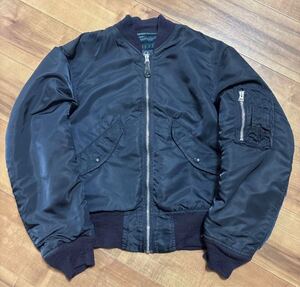 USA製　90s ALPHA INDUSTRIES アルファ　L-2B Aフライトジャケット　Sサイズ　短丈　ネイビー