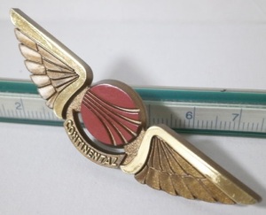 当時もの コンチネンタル航空 バッジ 飛行機 航空会社 非売品 グッズ 70s 80s Vintage Continental Airlines 