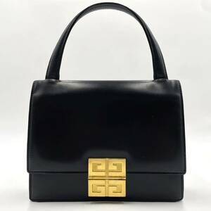 ☆★【激レア】GIVENCHY　ジバンシィ　デカロゴ　ゴールド　ハンドバッグ　カーフレザー　フラップ　フォーマル　レディース★☆