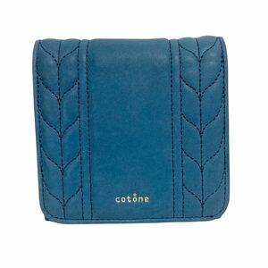 新品 cotone コットーネ Lana ラーナ BOX小銭入れ付き二つ折り財布 レザーコンパクトウォレット