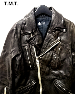 M【T.M.T GOAT LEATHER JACKET ティーエムティー TMT ゴートスキンレザーライダースジャケット TJK-F0902 TMT レザージャケット】