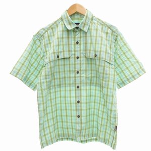 パタゴニア Patagonia Island Hopper Shirt アイランドホッパー シャツ 半袖 チェック柄 胸ポケット S 緑 グリーン /JS 1120 メンズ