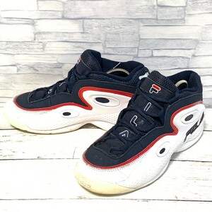 R7328bL FILA フィラ Grant Hill 3 グラントヒル3 バスケットボールシューズ バッシュ メンズ サイズUS8 (26cm位) ネイビー×ホワイト