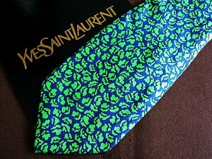 ♪8872C♪良品【植物 ペイント 柄】イヴ・サンローラン【YSL】ネクタイ