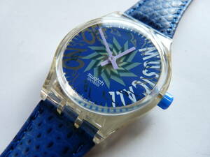 未使用 電池交換済 スウォッチ Swatch ミュージコール MUSICALL 1993年モデル Tone in Blue 品番SLK100