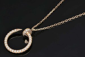 カルティエ ジュスト アン クル ネックレス K18PG ピンクゴールド ダイヤモンド B3047000【正規品・美品】