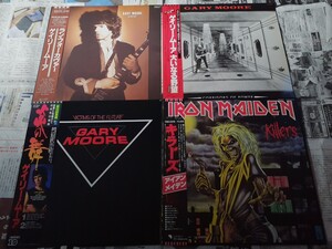 ヘビーメタルハードロックLP27枚(見本有)まとめて！アイアンメイデンスコーピオンズゲイリームーア他おまけLD付レコード