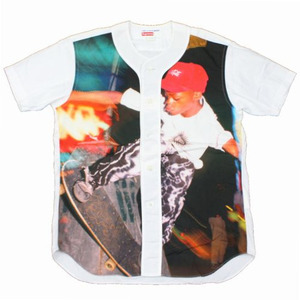 Supreme × COMME des GARCONS SHIRT 14SS Baseball Half Shirt ベースボールシャツ S ホワイト