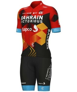 2023年新品バーレーン ヴィクトリアス ジャージ+ビブショーツ Mavic MERIDA 自転車 ロードバイク Sidi 新城 メリダ Ale