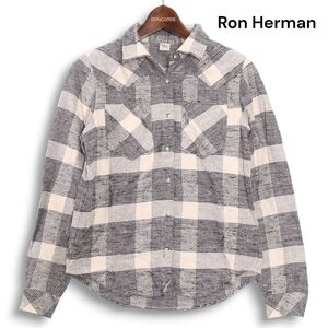 Ron Herman ロンハーマン 秋冬★ 長袖 ウエスタン チェック ネル シャツ Sz.XS レディース 日本製　K4T01774_A#B