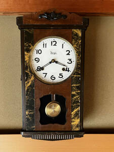 レトロ アンティーク振り子時計　壁掛け時計 ゼンマイ巻き 現状品