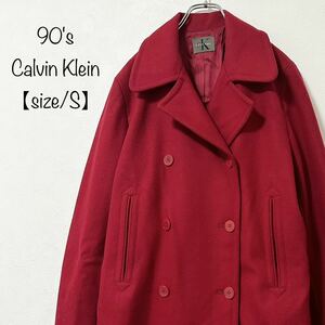 Calvin Klein/カルバンクライン★90s★Pコート/ピーコート★赤★S