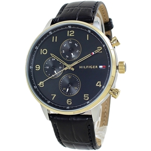 トミーヒルフィガー 腕時計 メンズ シンプル 黒文字盤 革ベルト メンズ腕時計 プレゼント 誕生日プレゼント 父の日