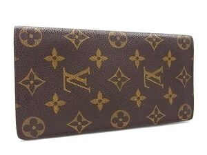 1円 ■美品■ LOUIS VUITTON ルイヴィトン M66540 モノグラム ポルトフォイユ ブラザ 二つ折り 長財布 ウォレット ブラウン系 FB3063