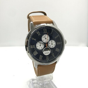 美品GUESS メンズ腕時計 W0870G4 クオーツ クロノグラフ SS レザー [jgg]