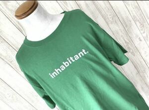 お勧め・【フロントロゴTシャツ】inhabitant インハビタント 緑 L　ヴィンテージ