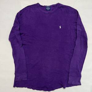 h424 90 年代 Ralph Lauren SLEEP WEAR ワッフル サーマル L パープル ロンT シャツ ラルフローレン 90s vintage ビンテージ L/S 紫