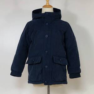 Y0345 GAP ギャップ キッズ アウター ジャンパー 長袖 中綿入り 厚手 内ポケット ファー取り外し可能 130サイズ ネイビー 紺 あたたか 防寒