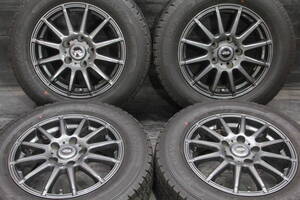 N9/条件付送料無料 GOODYEAR ICENAVI7 195/65R15×6J+43 5H PCD114.3 グレー 社外アルミ 4本セット ノア ヴォクシー ステップワゴン セレナ