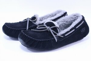 UGG OLSEN アグ オルセン ムートン モカシン スリッポン ブラック US8 26cm 1003390 3-M028/1/100