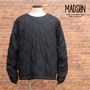 1円/秋冬/MADSON/Mサイズ/2WAY中綿プルオーバー 撥水 軽量ナイロン キルティング イタリア製 新品/黒/ブラック/jd647/