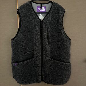 未使用 L THE NORTH FACE PURPLE LABEL Wool Boa WINDSTOPPER Field Vest パープルレーベル ノースフェイス グレー ボア フリース NA2350N