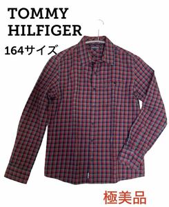 【美品 即日発送】TOMMY HILFIGER 長袖 チェック柄 シャツ トミー ヒルフィガー レッド