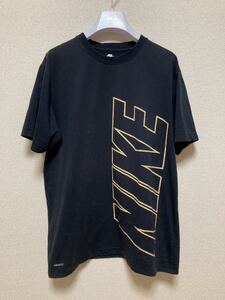 USA古着 NIKE ナイキ Tシャツ ロゴTシャツ 半袖 黒 L Nike FIT