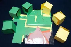 中学受験に役立つ　展開図　立方体11パターン＋正四面体2パターン　紙製　切り抜き