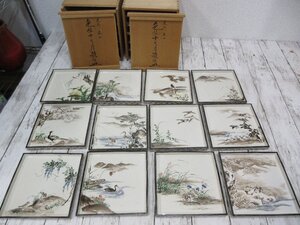 よ MOA美術館 監修 尾形乾山 色絵 十二ケ月歌絵皿 １２客揃い 共箱 皿 絵皿 乾山 【星見】