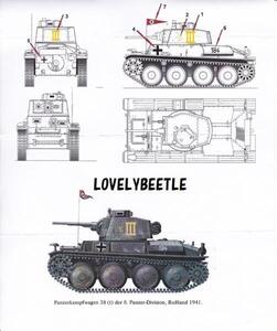 送料無料 1/16戦車用デカール 38(t)戦車 第8機甲師団 1941年 ロシア 2902