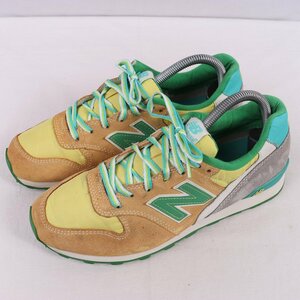 996 ニューバランス 25.0cm/new balance 黄色 イエロー 緑 グリーン 灰 グレー 白 中古 古着 スニーカー レディース スニーカー yy4631