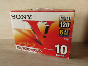 【未開封】SONY・ソニー＊VHSカセットテープ10本セット 標準2時間(120分) 3倍モード6時間(360分) ビデオテープ ライブラリーパック