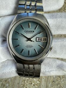 稀有　青文字盤　CITIZEN LEOPARD シチズン レオパール 28800振動 26石 自動巻腕時計《1974年製》稼働　純正ベルト　竜頭　 デイデイト中古