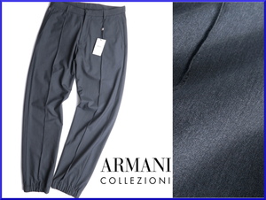 価格6,3万新品本物アルマーニ コレツィオーニARMANI【洗練！お洒落なこなれ感】伸縮スーツ地!!ジョガースウェット型パンツ/メンズ/52/W90cm