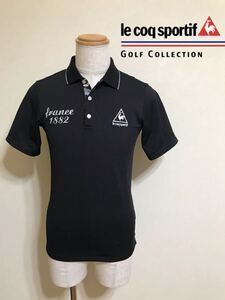 le coq sportif GOLF COLLECTION ルコック ゴルフ コレクション ドライポロシャツ ブラック トップス サイズM 半袖 黒 QG2787 デサント