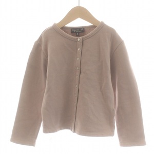 アニエスベーアンファン Agnes b. ENFANT 子供服 ジュニア CARDIGAN カーディガン 裏起毛 サイズ8 120cm-130cm 茶 EI36M001