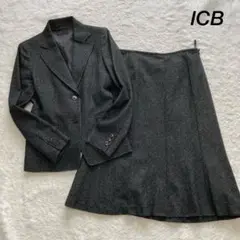 【極美品】ICB スカート スーツ　大きいサイズ　カシゴラ　ツイード　3XL