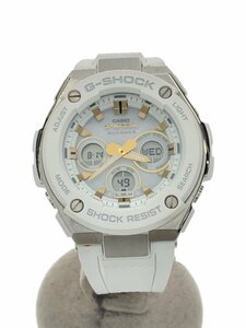 CASIO◆ソーラー腕時計・G-SHOCK/デジアナ/GLD/WHT