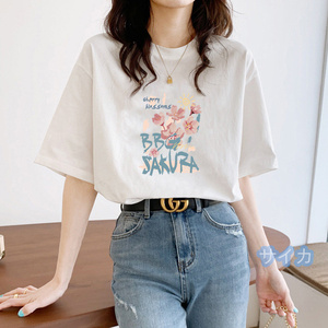 Tシャツ レディース 半袖 カットソートップス100%棉 白Tシャツ サマーTシャツ 夏Tシャツ 通気　カジュアル シンプル きれめＭ~3XL/tx37