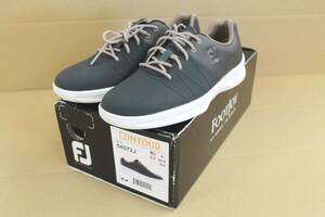 SH022 未使用 CONTOUR 54072J_24.5cm チャコールグレー ゴルフシューズ フットジョイ FOOTJOY 日本正規品 コンツアー