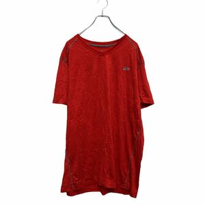 半袖 ロゴTシャツ 2XL レッド Ｖネック ビッグサイズ スポーツウェア 古着卸 アメリカ仕入 a605-7280