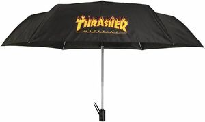 新品◆THRASHER FLAME 自動開閉 折りたたみ傘◆58cm/BLACK◆サーフィン/スノーボード/スケートボード/BMX