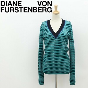 ◆DIANE von FURSTENBERG ダイアンフォンファステンバーグ 織柄 Vネック ニット セーター トップス P