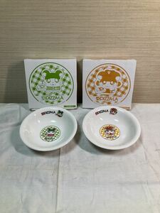 ●PIZZA-LA かぶるくん くるりんちゃん 深皿 2枚セット 約 直径16,5×高さ4cm とっとこハム太郎 非売品