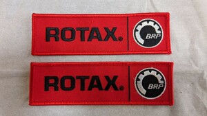 送料無料 新品ROTAX レーシングエンジン 刺繍ワッペン2枚セット レーシングスーツやウェア等に