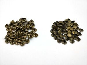 リベット 両面カシメ 12X10mm 50個セット レザークラフトに ブロンズ