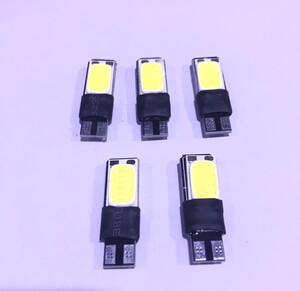 24V専用　超明るい T10 LED 両面COB（極厚COB） ポジション 5個セット　トラック デコトラ ダンプ バス 大型車用　ホワイト