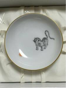 《送料無料》 マイセン 小皿 黒老虎 2008年 箱付き 虎絵皿 ※未使用※ Meissen plate 德國 麥森 老虎小盤子