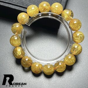 上級 EU製 定価97万円★ROBEAN・極!極満針ルチルクォーツ★ブレスレット パワーストーン 天然石 綺麗 金運 お守り 12.7-13.7mm M107916